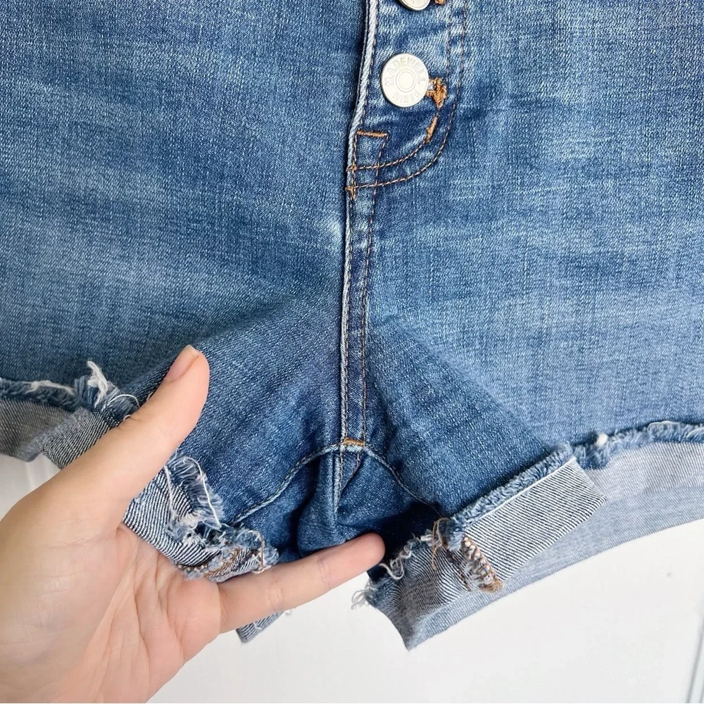 Madewell • High Rise Denim Shorts in Derby Wash: Button Front Edition cuffed